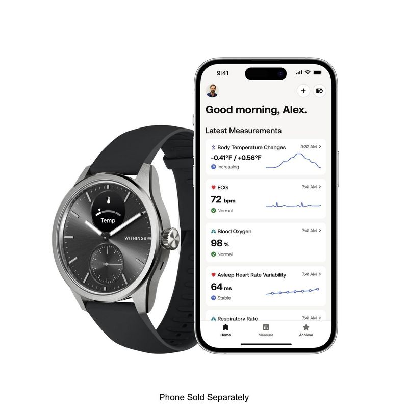 Withings ScanWatch 2 - 42mm Black, 2 of 11