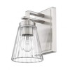 Lyna Collection Nautical One-Light Wall Sconce - Textured Glass & Steel Design - 2 of 4
