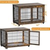 Gikpal Wooden Dog Crate Furniture, Stylish Dogs Kennel for Small to Extra Large, Double Door & A Cushion & 360°Wheel, Metal, Chew-Proof, Dog Cage - 2 of 4