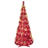 NAYSAYE Christmas Tree Stand 6ft Red Pop Up Tree with Decorations for Space Saving Holiday Decor, Red, 30"*72"*8.14" - 2 of 4