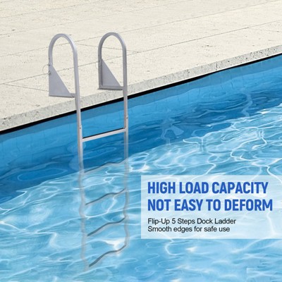 Aluminum Ladder with Quick-Release Mounting Hardware, Easy Disassembly, Portable Design, 500 Lbs Working Capacity, and Non-Slip Wide Steps