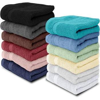 Cotton Multistriped Bath Towels Soft Large Size Towels Set of 2 Multicolor