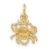 Black Bow Jewelry 14k Yellow Gold Cancer the Crab Zodiac Satin and Diamond Cut Charm - 3 of 4