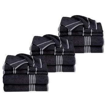 Lavish Home 24-Piece Cotton Towel Set with 6 Bath Towels, 6 Hand Towels, 6 Washcloths, and 6 Fingertip Towels