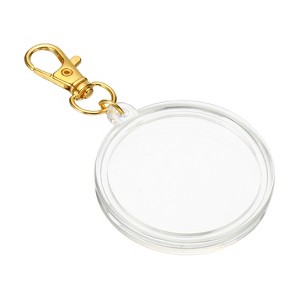Unique Bargains Portable Round Plastic Storage Coin Holder with Key Ring - 1 of 4