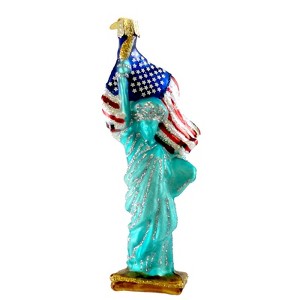 Old World Christmas 6.5 Inch Statue Of Liberty Ornament Owc Ornament Patriotic Nyc Flag Tree Ornaments - 1 of 2