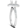 Pompeii3 3/4Ct Double Halo Diamond Engagement Ring Oval Setting Semi Mount 14k White Gold - 3 of 4