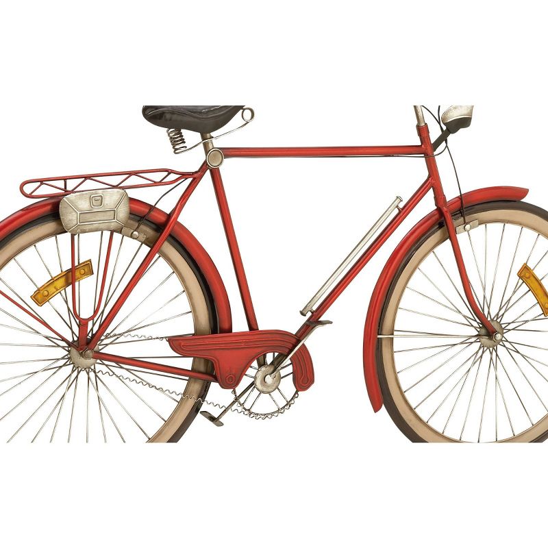 24&#34; x 39&#34; Metal Bike Wall Decor with Seat and Handles Red - Olivia &#38; May, 2 of 7