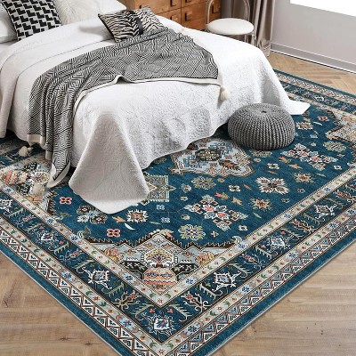 Garvee Washable Traditional Area Rug, Vintage Ultra-Thin Floor Carpet for Living Room
