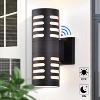 C Cattleya Matte Black Dusk to Dawn Cylinder Outdoor Wall Light Sconce - 2 of 4