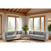 3-Seater Velvet Plush Sofa Set with Gold Metal Legs & Stylish Design - 3 of 4