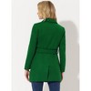 INSPIRE CHIC Women's Notch Lapel Double Breasted Belted Mid Long Outwear Winter Coat - 4 of 4
