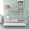 NicBex Twin over Twin Bunk Bed Convertible Metal Frame Triple Bed Frame with 4 Scroll Wheels, Guardrails and Ladder, No Box Spring Required - 2 of 4