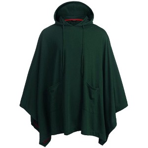 COOFANDY Casual Hooded Pullover Cape Cloak Fashion Coat Hoodie Pullover with Pocket - 1 of 4