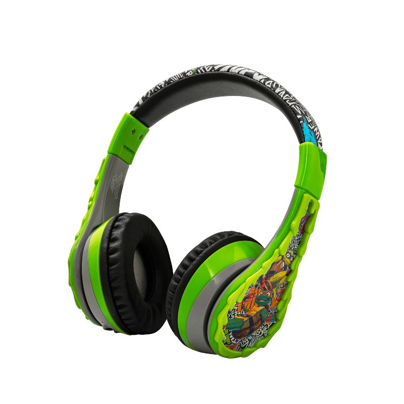 eKids Teenage Mutant Ninja Turtles Bluetooth Headphones for Kids, Over Ear Headphones with Microphone -  Green (TM-B52.FXV23MX), 2 of 5