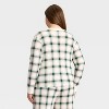 Women's Plaid Ribbed Long Sleeve Holiday Matching Family Pajama Shirt - Wondershop™ Cream - 2 of 4