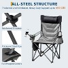 Oversized Double Camping Loveseat, Heavy Duty 2-Person Outdoor Chair, Padded Seat, Cup Holder, Cooler Bag, Side/Back Pocket, 800 lbs Capacity - 3 of 4