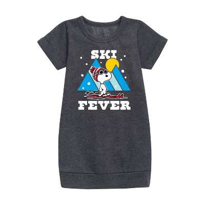 - Peanuts - Ski Fever Graphic Short Sleeve Fleece Dress