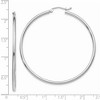 Black Bow Jewelry 2mm, 14k White Gold Classic Round Hoop Earrings, 50mm (1 7/8 Inch) - 4 of 4