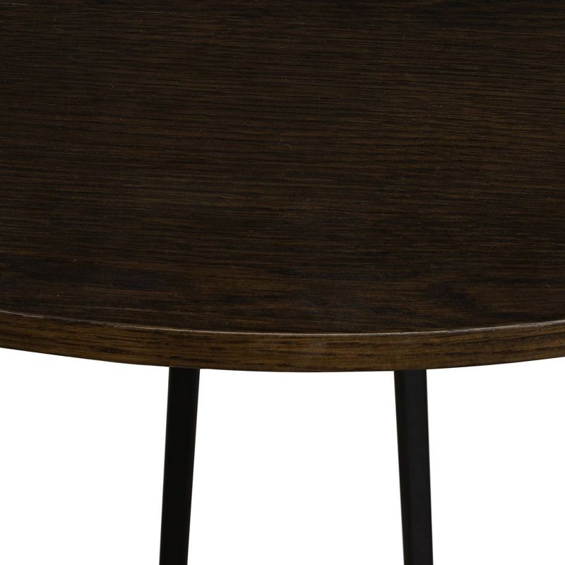 Motion Oak and Metal Round Dining Table Brown - Armen Living, 4 of 9