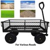 Steel Garden Cart, Heavy Duty 300 LBS Folding Utility Wagon with Removable Sides to Convert into Flatbed, Mesh Lawn Cart with 180° Rotating Handle - 4 of 4