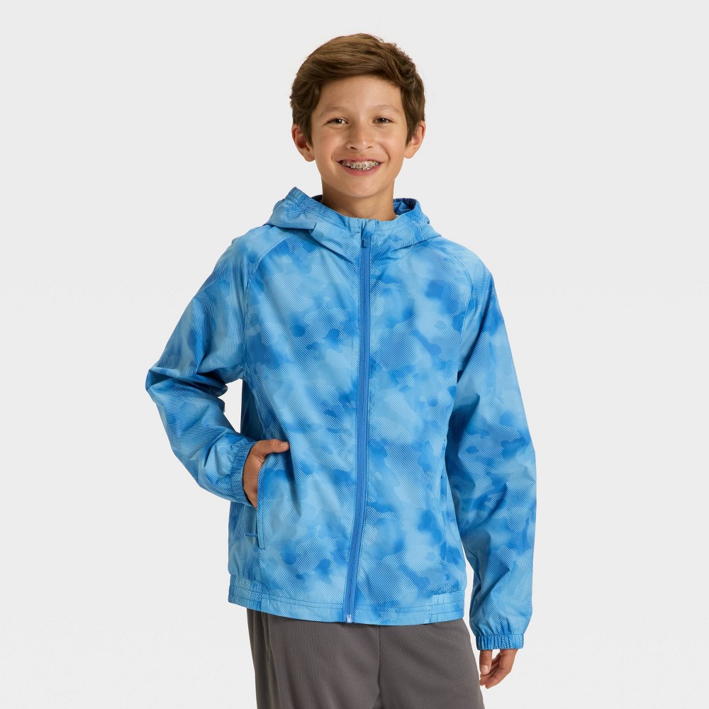 Boys' Tie-Dye Windbreaker Jacket - All In Motion™ Blue XS