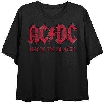 ACDC Back in Black Women’s Black Cropped Tee