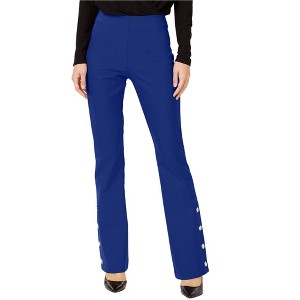 I.N.C International Concepts Womens Snap Bottom Stretch Casual Trouser Pants, Blue, 14 - 1 of 2