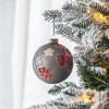 Whisen D3.9" Christmas Ball Ornaments, Glass Decorative Hanging Ball Christmas Tree Ornaments, Set of 6 - 3 of 4