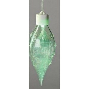 Roman 6.5" Fiber Optic LED Iridescent Glass Finial Christmas Ornament - Clear/White - 1 of 1