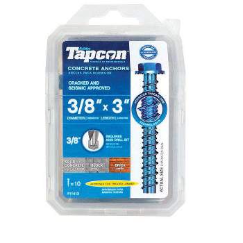 Tapcon 3/8 in. D X 3 in. L Steel Hex Head Concrete Screw Anchor 10 pk