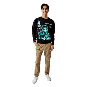 Demon Slayer Tanjiro Kamado Unisex Adult Black Crew Neck Sweatshirt - 1 of 4