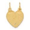 Black Bow Jewelry 14k Yellow Gold My Love Heart Set of 2 Charm or Pendants, 16mm - 3 of 4
