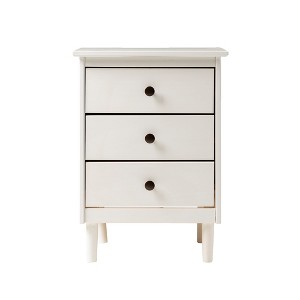 Gulches White Nightstand - Elegant 3-Drawer Storage Solution - 1 of 4