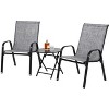 ELJGET 3-Piece Patio Bistro Set with 2 Outdoor Camping Chairs & 1 Folding Table, Patio Furniture for Balcony, Porch, Garden - 2 of 4