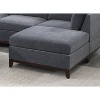 Gulches Ash Gray Chenille Modular Ottoman - 30"¡Á37"¡Á35"H, Tufted Cushion, Wooden Legs, 1pc for Living Room Sectional (Contemporary Style) - 4 of 4