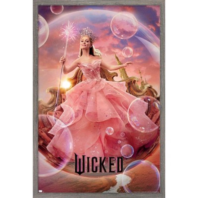 Trends International Wicked - Glinda One Sheet Framed Wall Poster Prints Barnwood Framed Version 14.725" x 22.375"