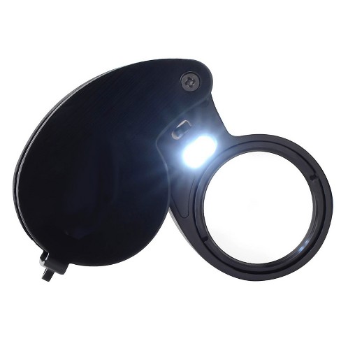 40X Illuminated Jewelry Magnifying Glass 25mm Pocket Handheld