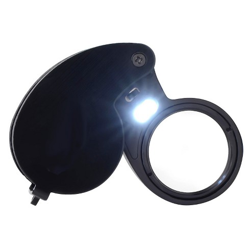 2 Handheld Magnifying Glass with 5 LED Light Magnifier Jewelry Loupe Lens Menu, Size: 4XL, Blue