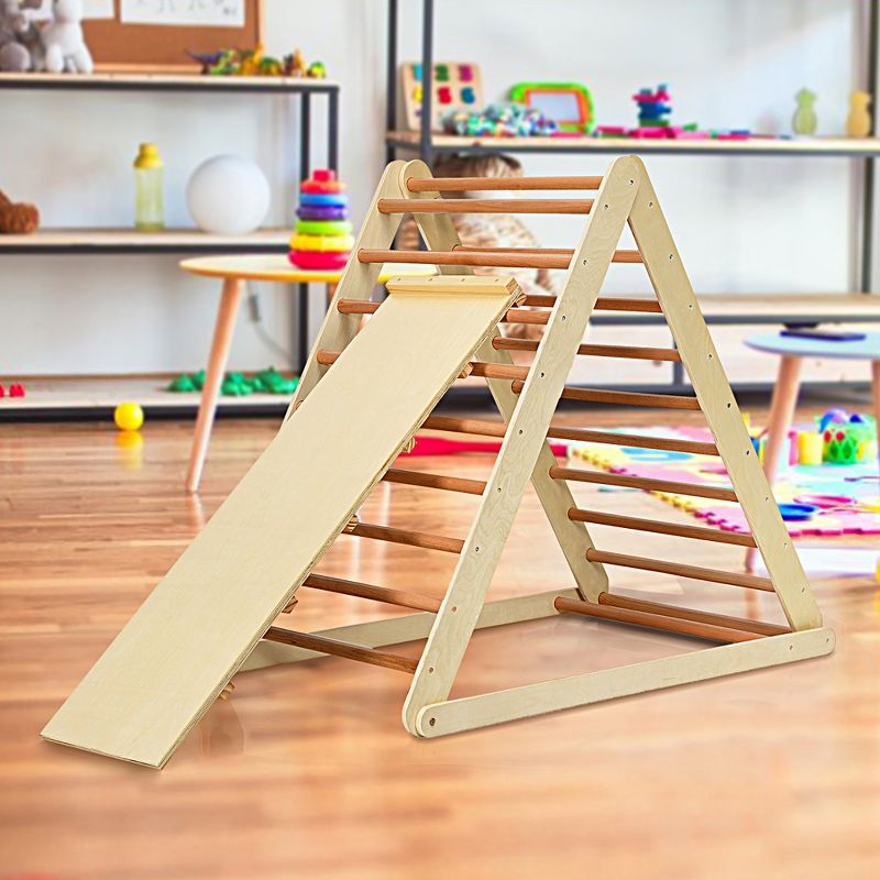 Costway Foldable Wooden Climbing Triangle Indoor Home Climber w/ Ladder for Toddler Baby, 3 of 11