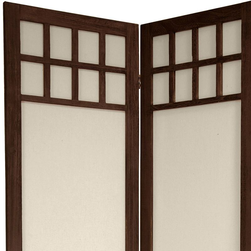5 1/2 ft. Tall Window Pane Fabric Room Divider - Burnt Brown (4 Panels), 3 of 6