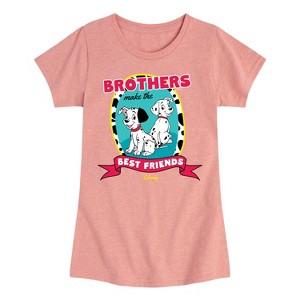 Girls' - 101 Dalmatians - Brothers Make the Best Friends Fitted Short Sleeve Graphic T-Shirt - 1 of 4