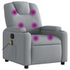 vidaXL Massage Recliner Chair Light Gray Fabric - 2 of 4
