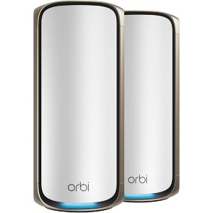Refurbished:  NETGEAR Orbi 970 Series Quad-Band WiFi 7 Mesh Network System (RBE972) - Router + 1 Satellite Extender- Manufacturer Refurbished - 1 of 3