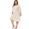 Agnes Orinda Women's Plus Size Square Neck Swiss Dots Wedding Empire Waist Ruffle Hem Chiffon Midi Dresses - 3 of 4