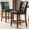Set of 2 24" Alexandra Button Tufted Counter Height Barstool Dark Brown - Inspire Q - image 4 of 4