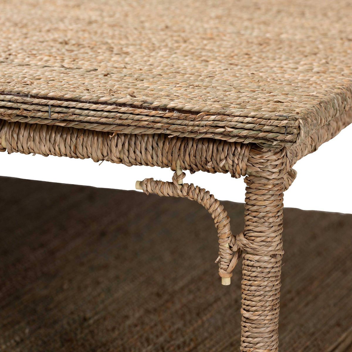 bali & pari Ganit Handwoven Seagrass Coffee Table Natural Brown