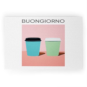Mambo Art Studio Take away coffee Buongiorno 36" x 24" Welcome Mat - Society6 - 1 of 3