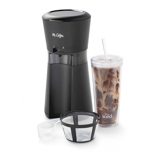 Mainstays Iced Coffee Maker with 20 fl oz Reusable Tumbler and Filter,  Black, New condition 