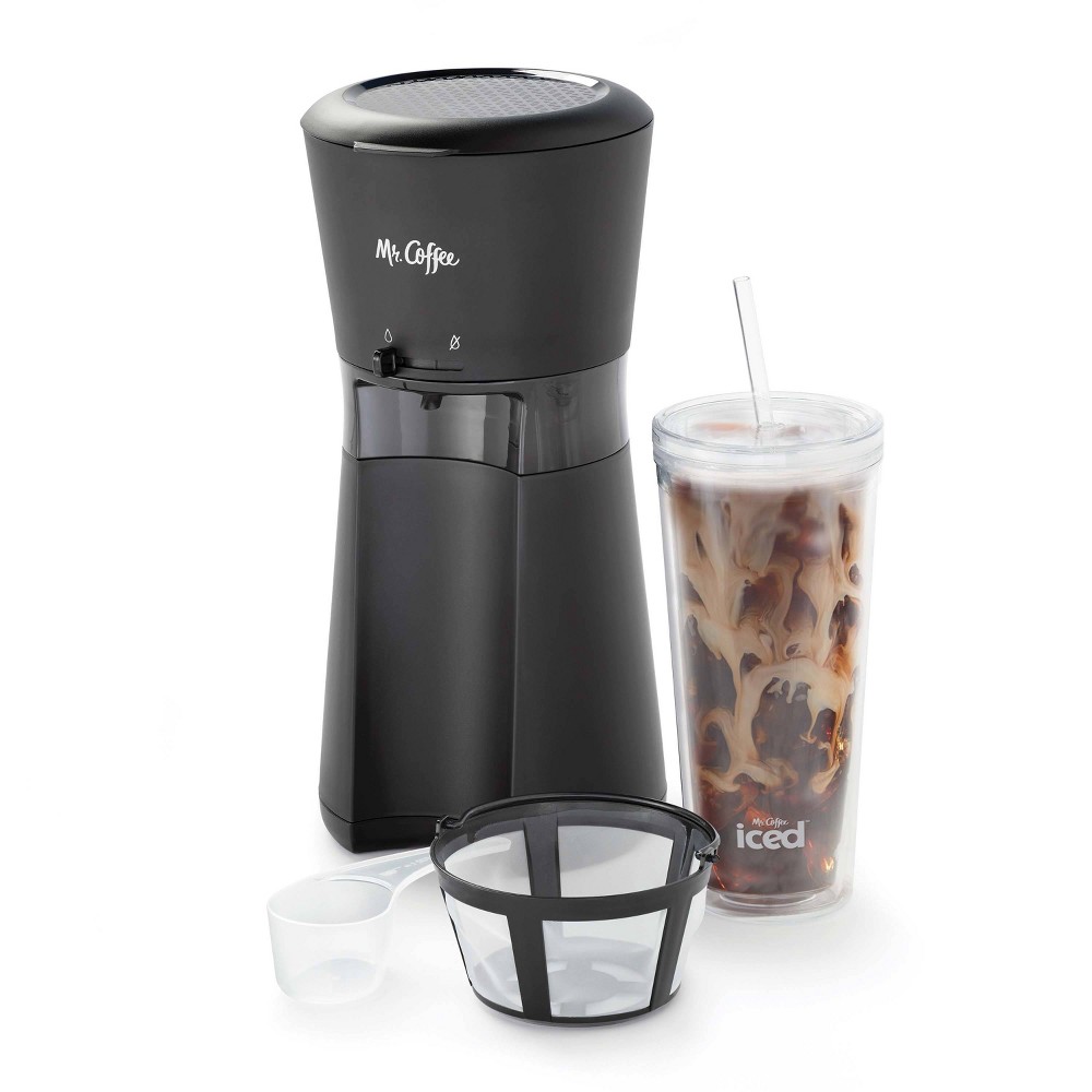 Photos - Coffee Maker Mr. Coffee Iced  with Reusable Tumbler and Coffee Filter - Bla